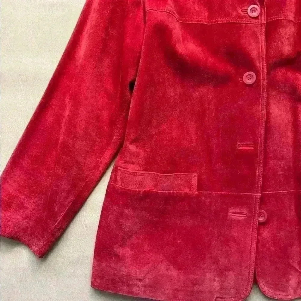 VTG Red Suede Jacket Suede Jacket - Picture 2 of 10